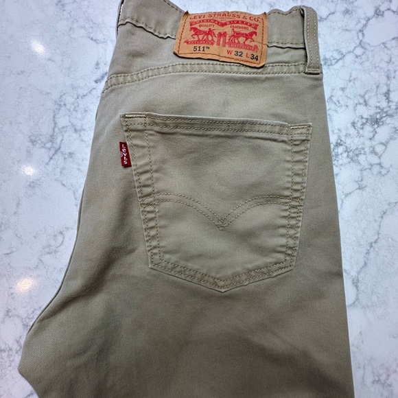 Levis 511 Slim All Seasons Tech Stretch Jeans in Harvest Gold/Tan Size 32x34 - Picture 8 of 8